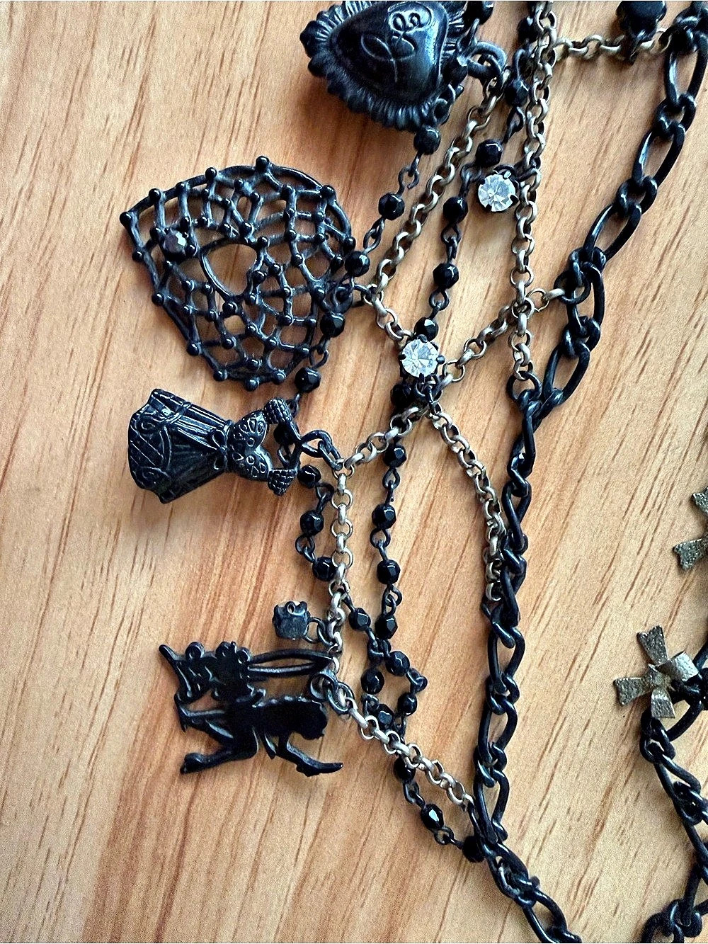 Rare Betsey Johnson Vanity Girls necklace - Picture 3 of 6